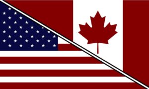 USA Canada flags